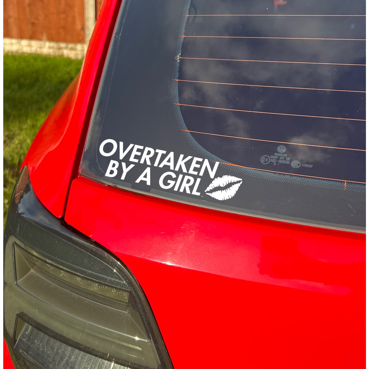 Overtaken by a girl sticker