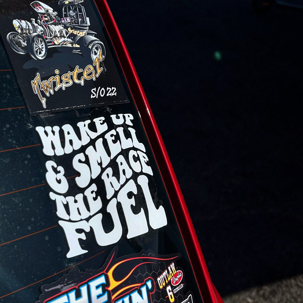 Race fuel sticker