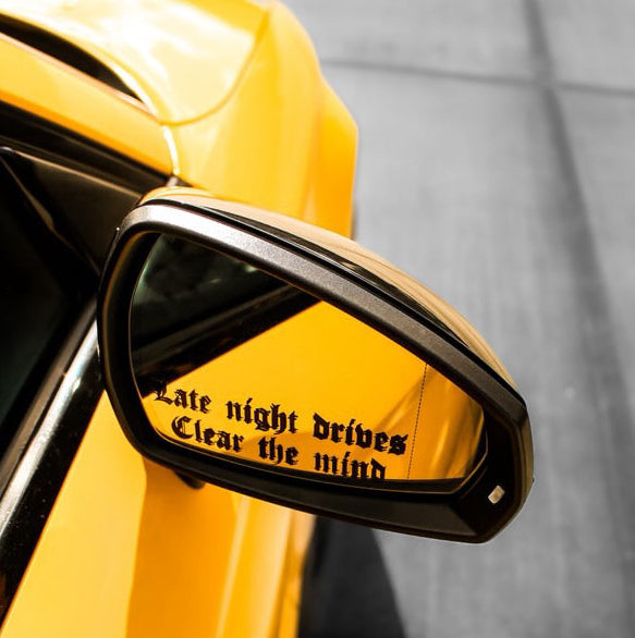 ‘Late night drives clear the mind’ sticker